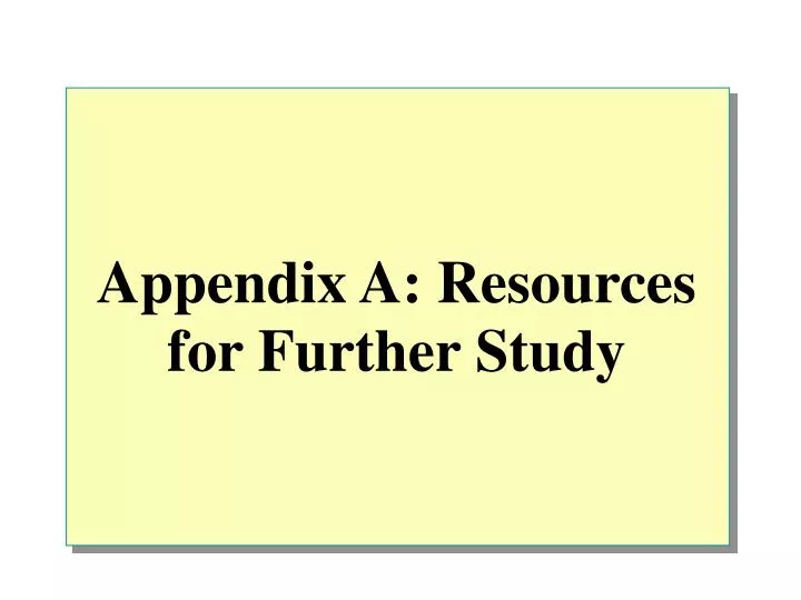 appendix a resources for further study