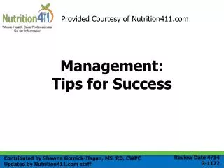 Management: Tips for Success