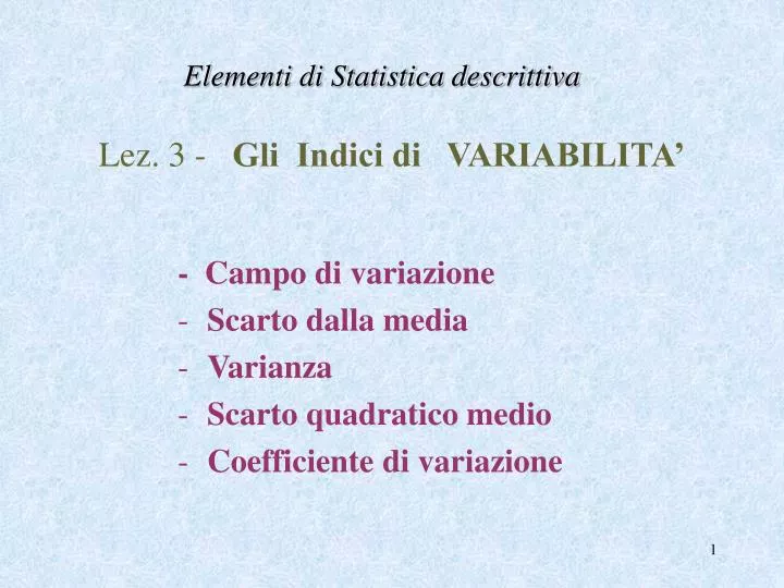 lez 3 gli indici di variabilita