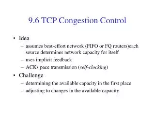 9.6 TCP Congestion Control