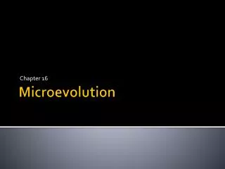 Microevolution