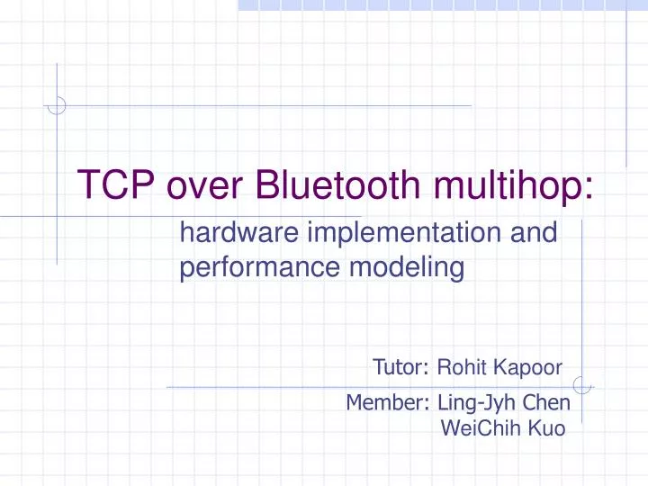 tcp over bluetooth multihop