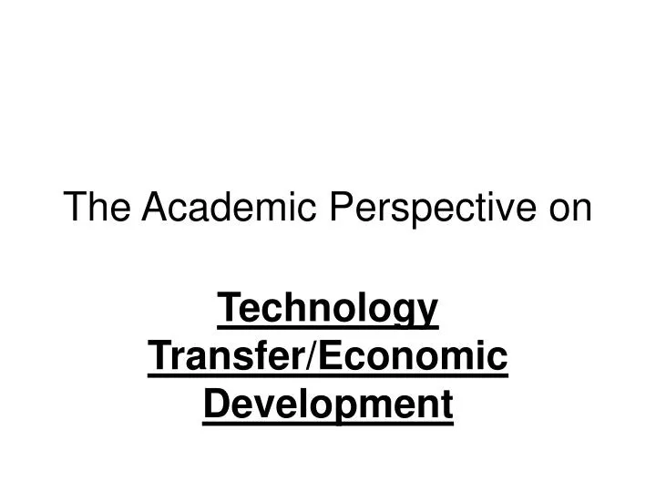 the academic perspective on