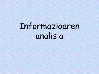 informazioaren analisia