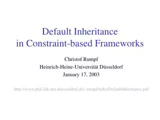 Default Inheritance in Constraint-based Frameworks