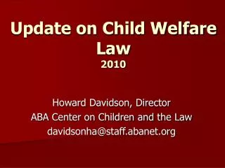 Update on Child Welfare Law 2010