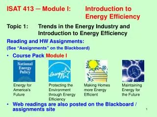 ISAT 413 ? Module I:	Introduction to 					Energy Efficiency
