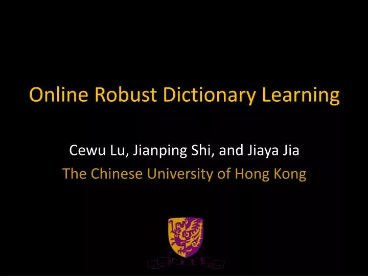 online robust dictionary learning