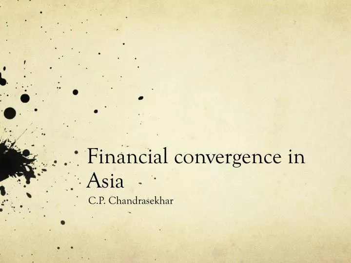 financial convergence in asia