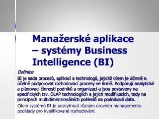mana ersk aplikace syst my business intelligence bi