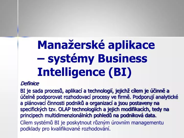 mana ersk aplikace syst my business intelligence bi