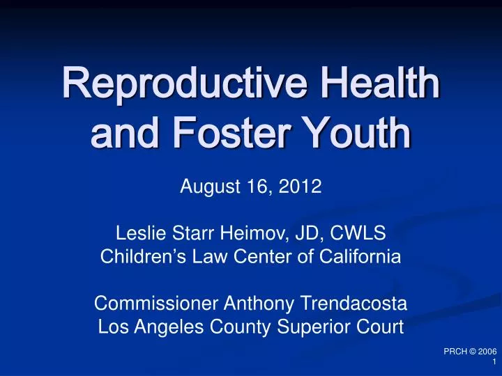 reproductive health and foster youth
