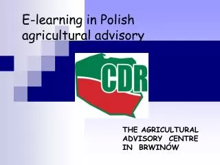 E-learning in Polish agricultural advisory