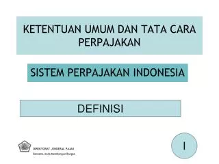 ketentuan umum dan tata cara perpajakan