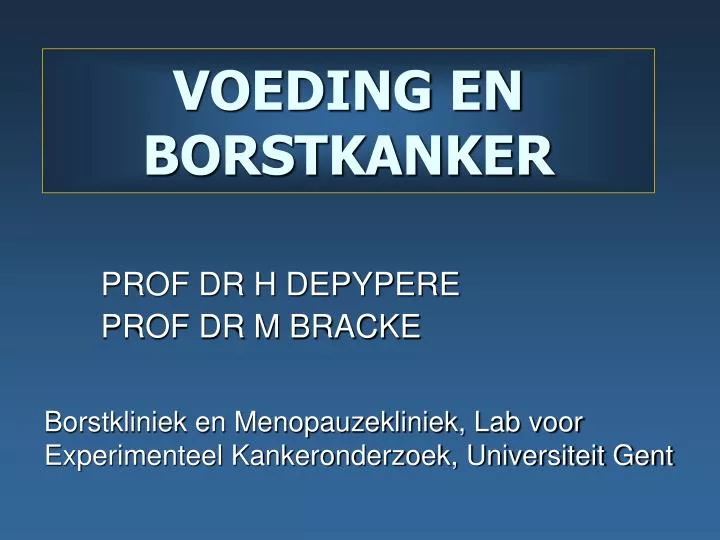 voeding en borstkanker