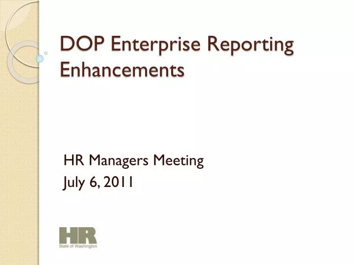 dop enterprise reporting enhancements