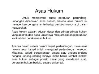 asas hukum