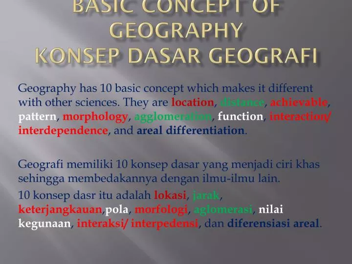 basic concept of geography konsep dasar geografi