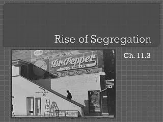 Rise of Segregation