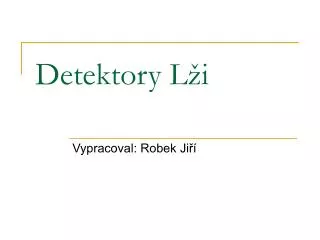 Detektory Lži