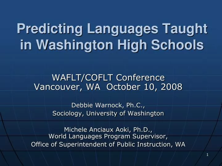 predicting languages taught in washington high schools