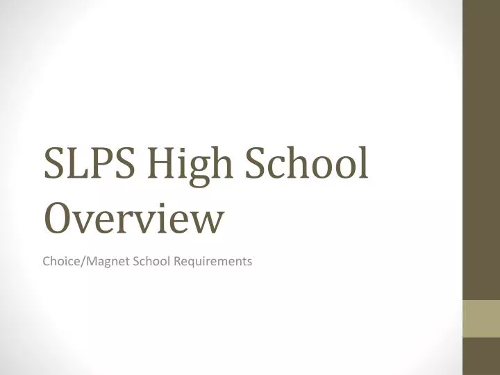 slps high school overview