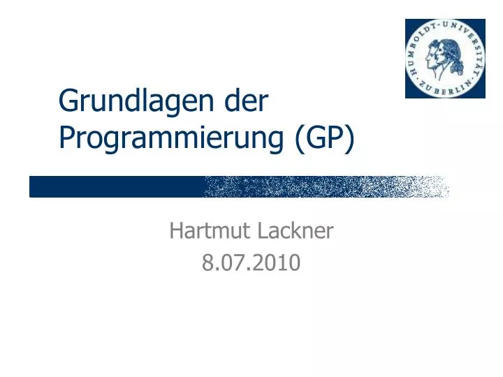 grundlagen der programmierung gp