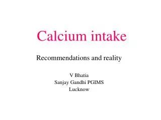 Calcium intake