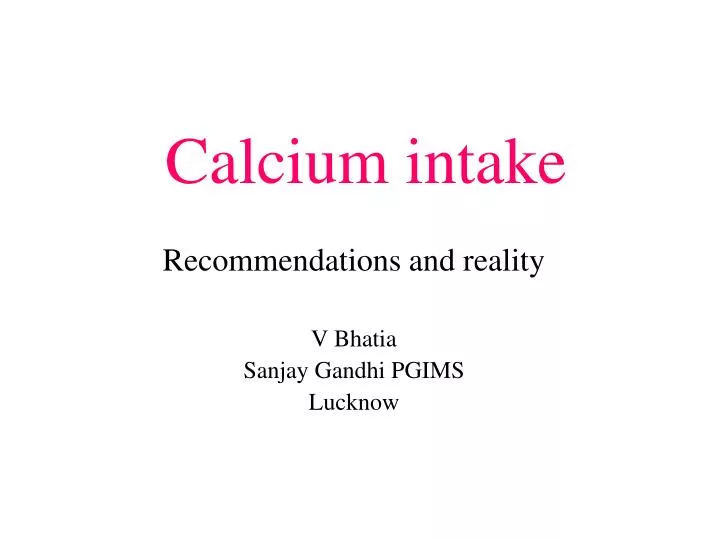 calcium intake