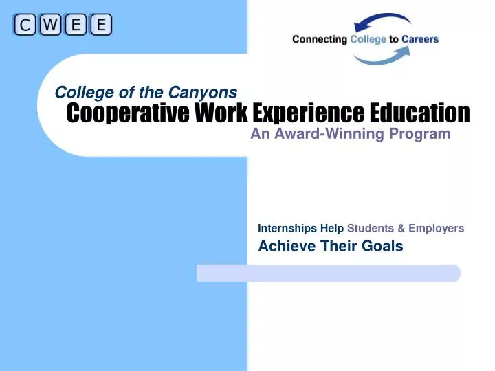 cooperative work experience education