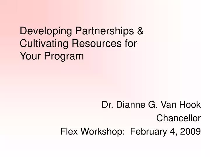 developing partnerships cultivating resources for your program