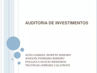 auditoria de investimentos