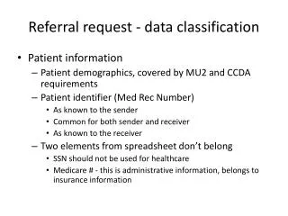 Referral request - data classification