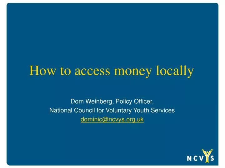 how to access money locally