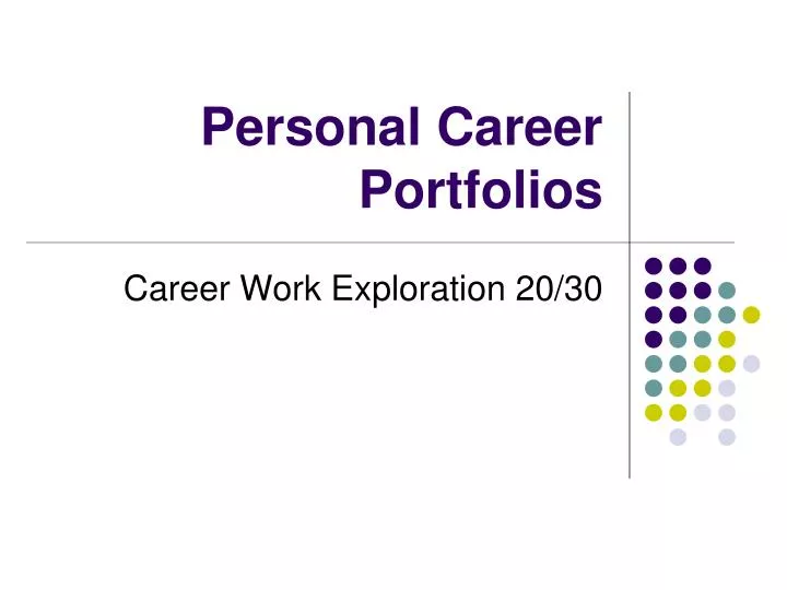 personal career portfolios