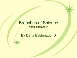 Branches of Science venn diagram ?