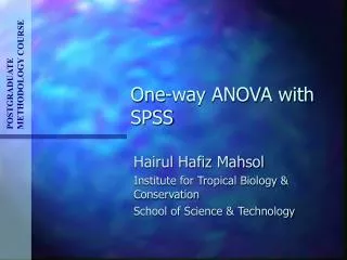 One-way ANOVA with SPSS