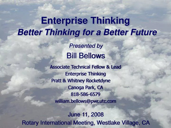 enterprise thinking better thinking for a better future
