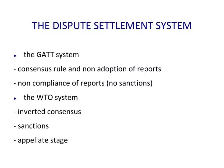 the dispute settlement system