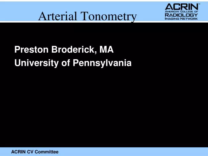 arterial tonometry
