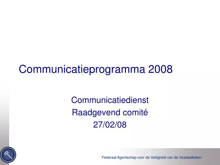 communicatieprogramma 2008