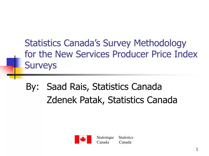 statistics canada s survey methodology for the new services producer price index surveys