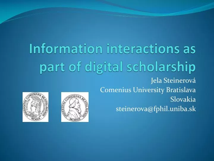 information interactions as part of digital scholarship