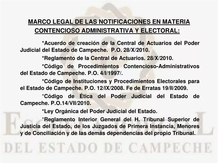 marco legal de las notificaciones en materia contencioso administrativa y electoral