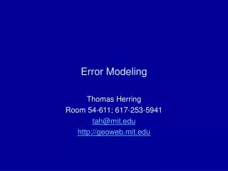 Error Modeling