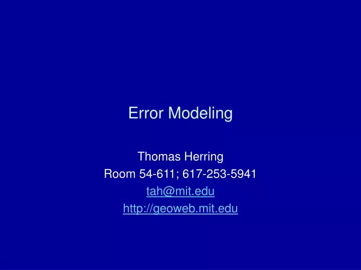 error modeling