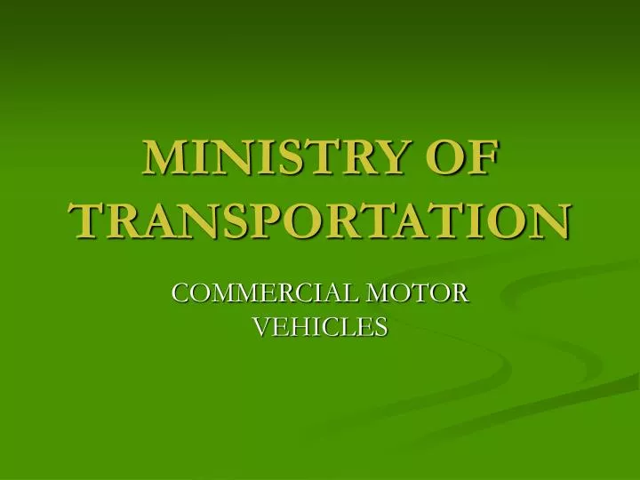 ministry of transportation