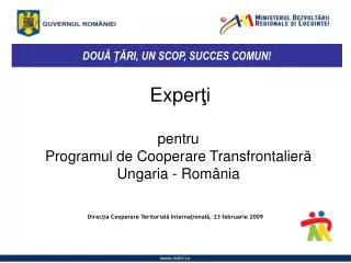 exper i pentru programul de cooperare transfrontalier ungaria rom nia