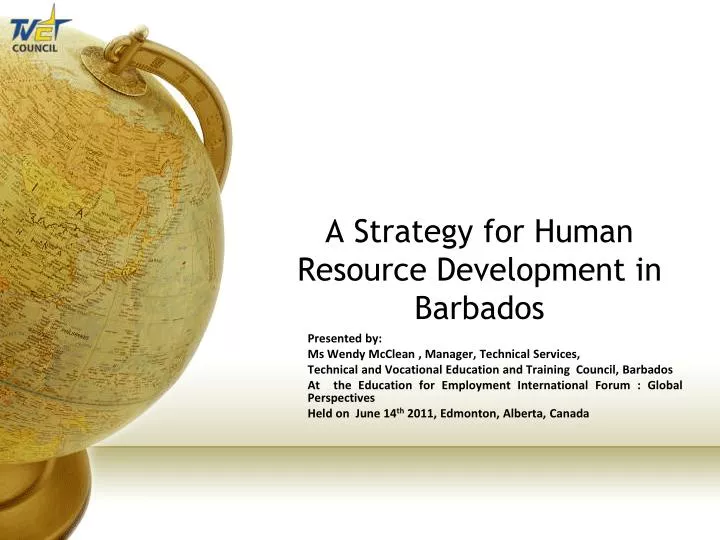 a strategy for human resource development in barbados