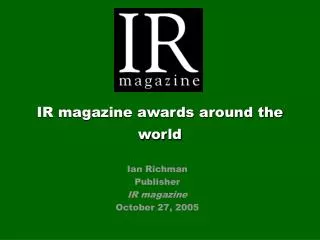 IR magazine awards around the world